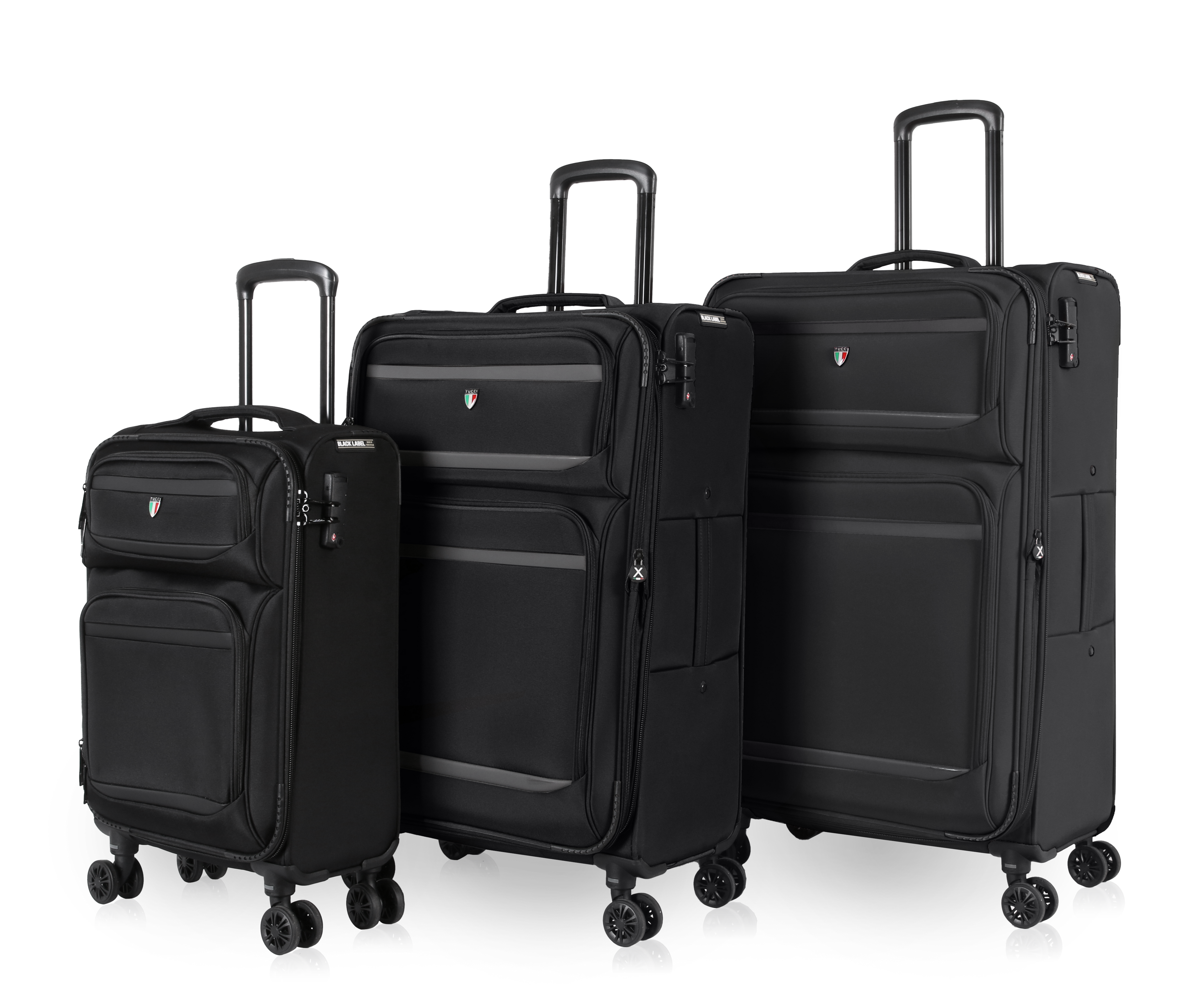 TUCCI Italy SUPREMA (20", 27", 29") Softside Detachable Wheel Luggage Set