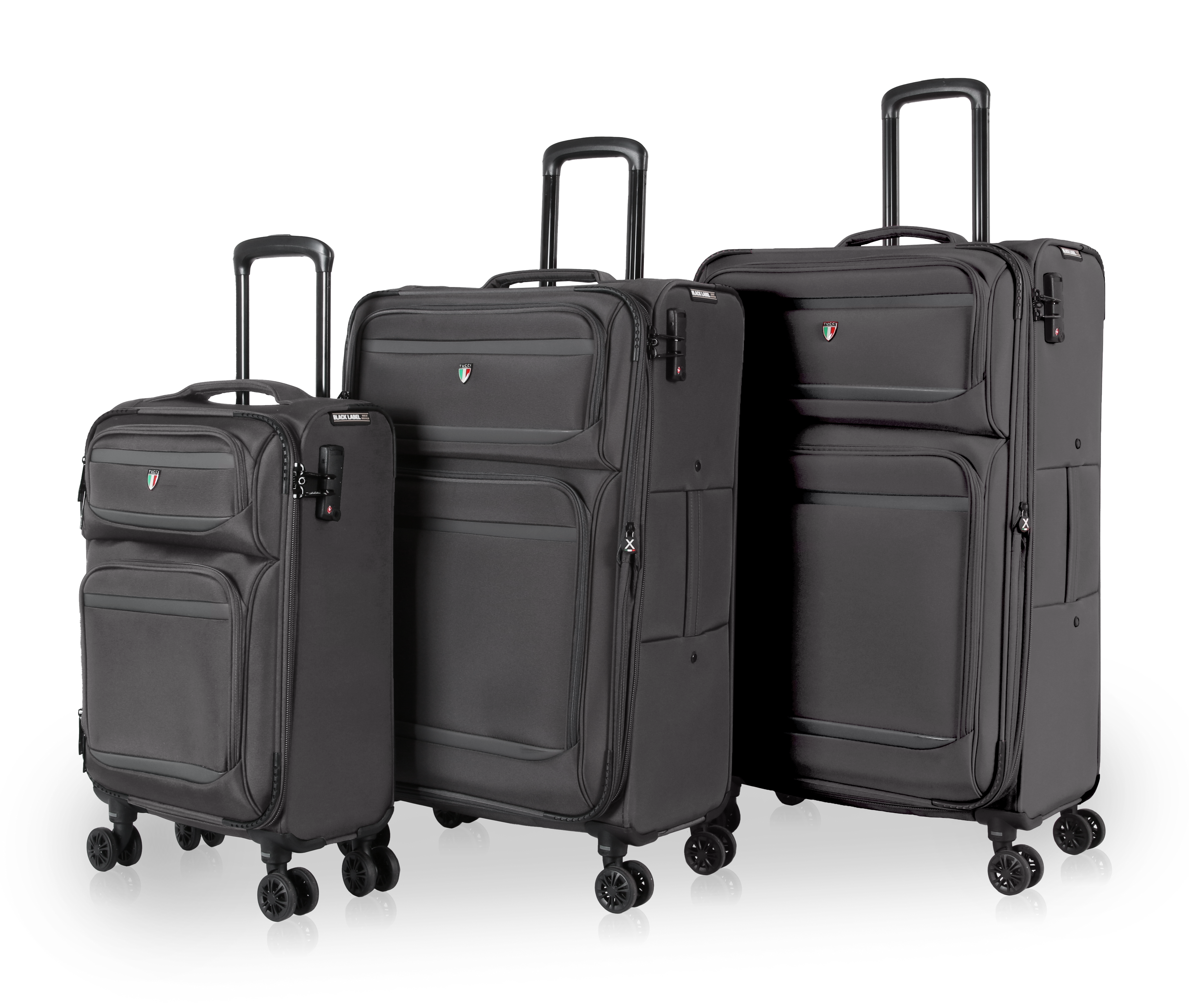 TUCCI Italy SUPREMA (20", 27", 29") Softside Detachable Wheel Luggage Set