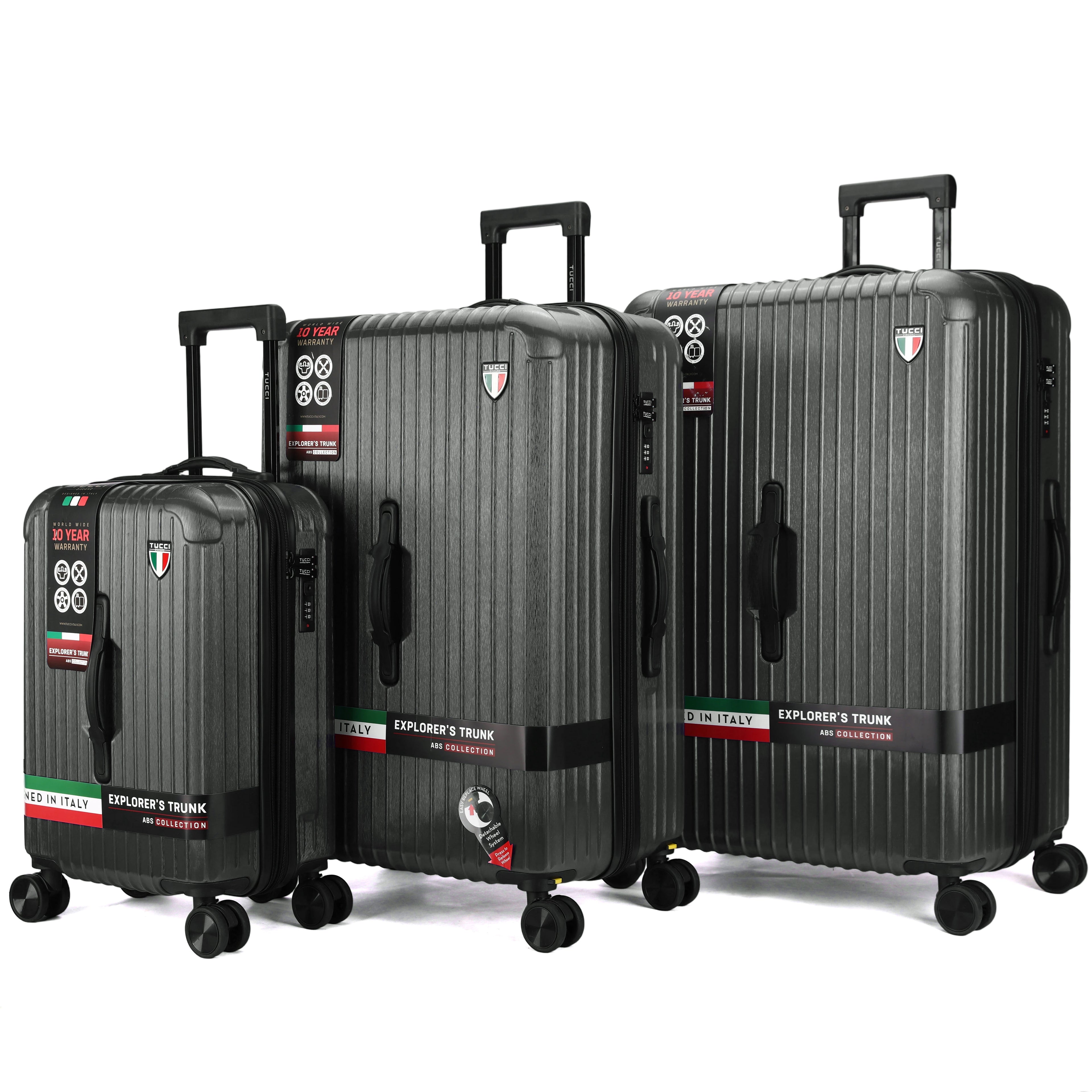 TUCCI LINEA  3-Piece Expandable Hardside Spinner Luggage Set, 20/28/30 Inches