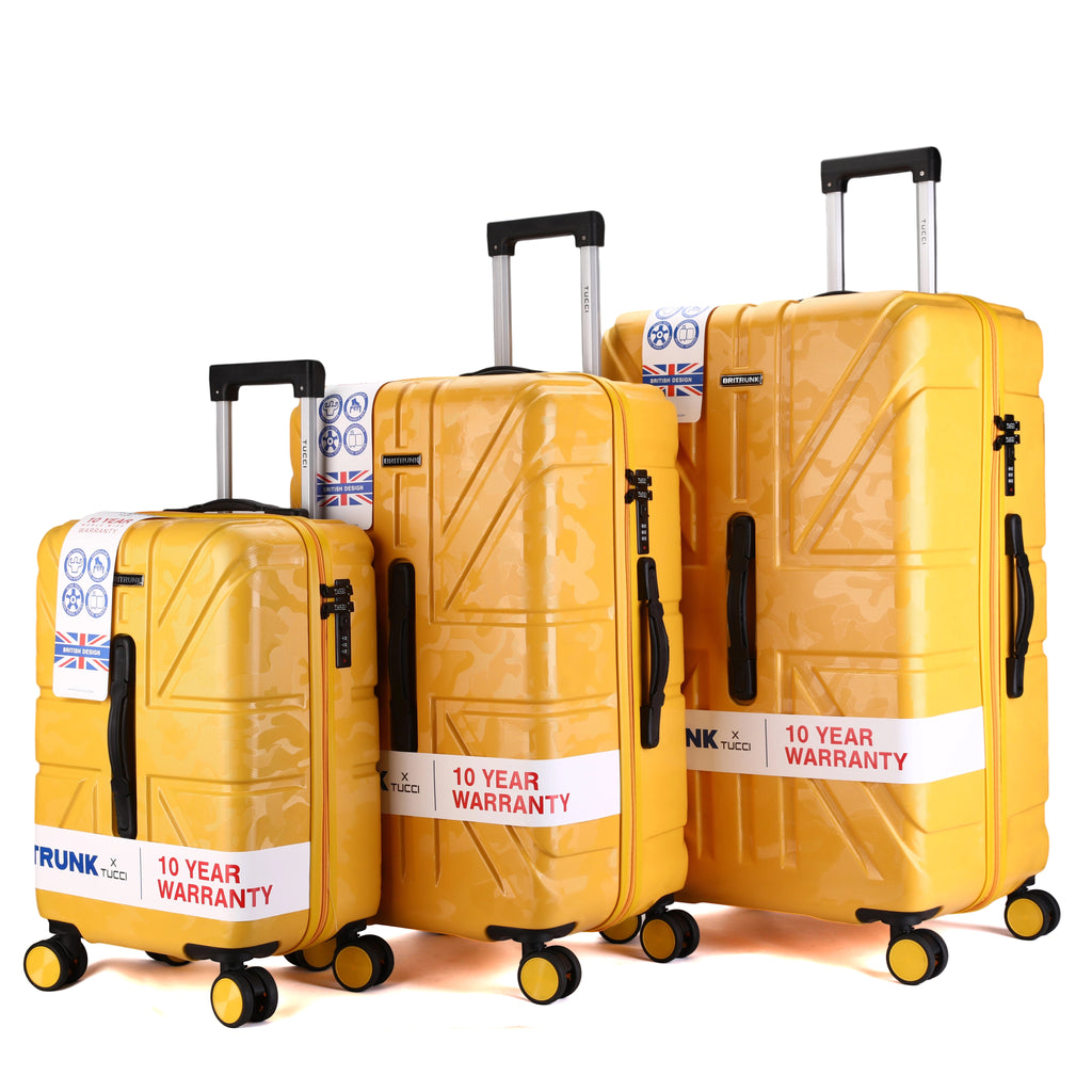 Tucci British Camo Expandable Hardside Spinner Luggage Set, 20/28/30 Inches