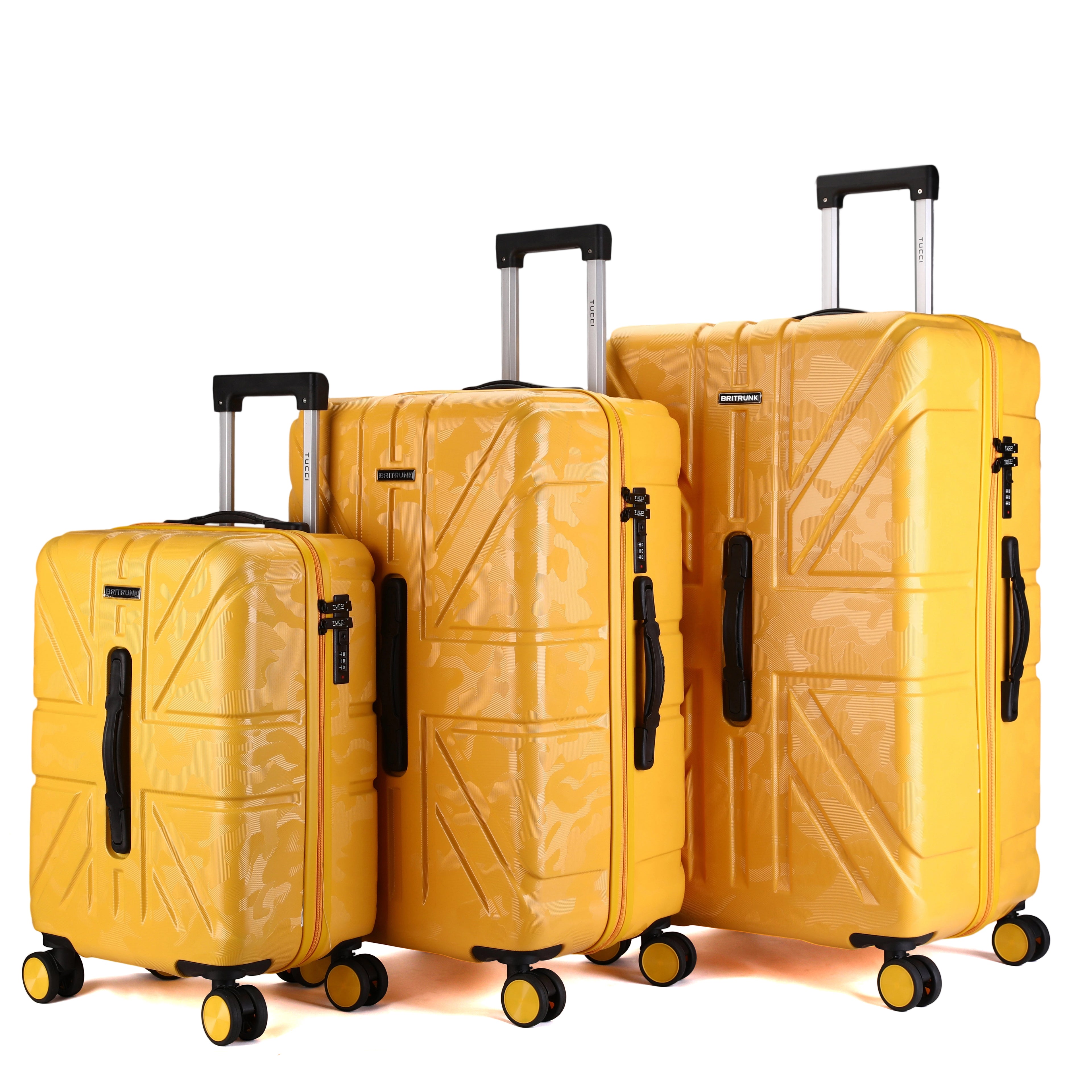Tucci British Camo Expandable Hardside Spinner Luggage Set, 20/28/30 Inches
