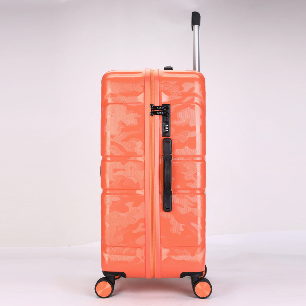 Tucci British Camo Expandable Hardside Spinner Luggage Set, 20/28/30 Inches